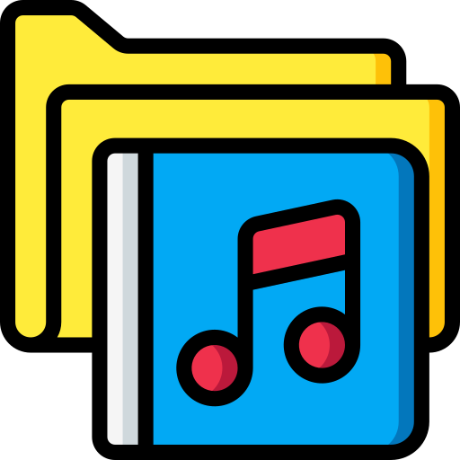 folder muzyczny Basic Miscellany Lineal Color ikona