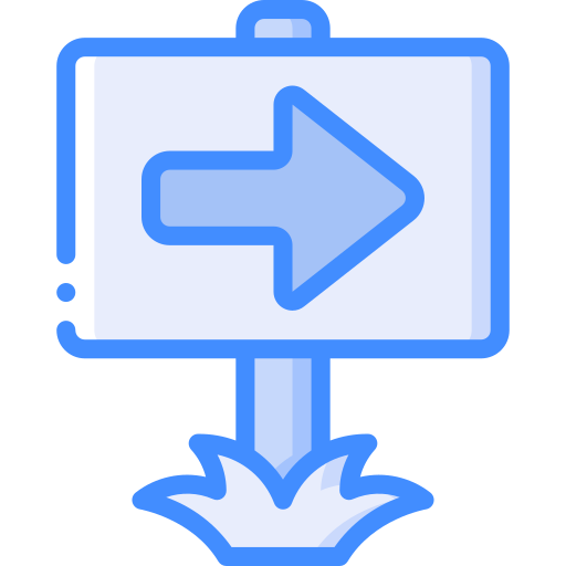 Direction sign Basic Miscellany Blue icon