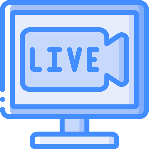 Live broadcast Basic Miscellany Blue icon