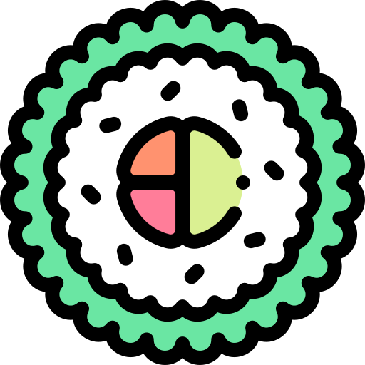 Sushi roll Detailed Rounded Lineal color icon