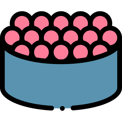 sushi de ikura Detailed Rounded Lineal color icono