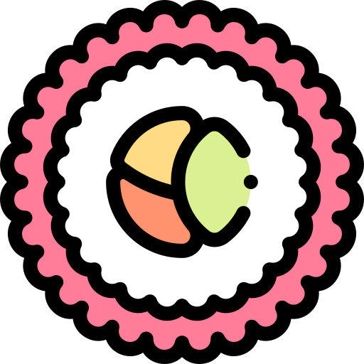 캘리포니아 롤 Detailed Rounded Lineal color icon