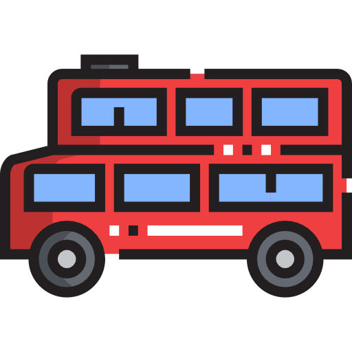 autobús de dos pisos Detailed Straight Lineal color icono
