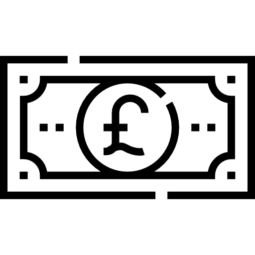 Фунт стерлингов Detailed Straight Lineal иконка