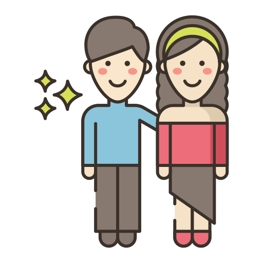 Couple Flaticons Lineal Color icon