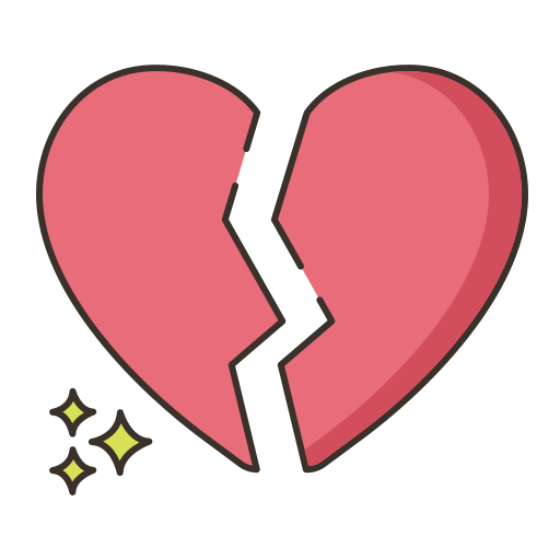Broken heart Flaticons Lineal Color icon