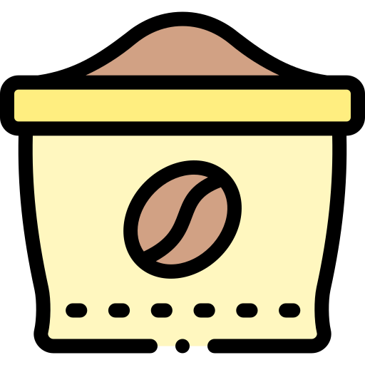 커피 콩 Detailed Rounded Lineal color icon
