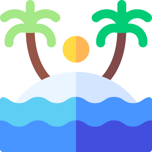 wyspa Basic Rounded Flat ikona