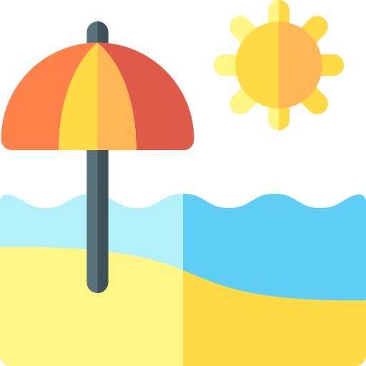 пляж Basic Rounded Flat иконка