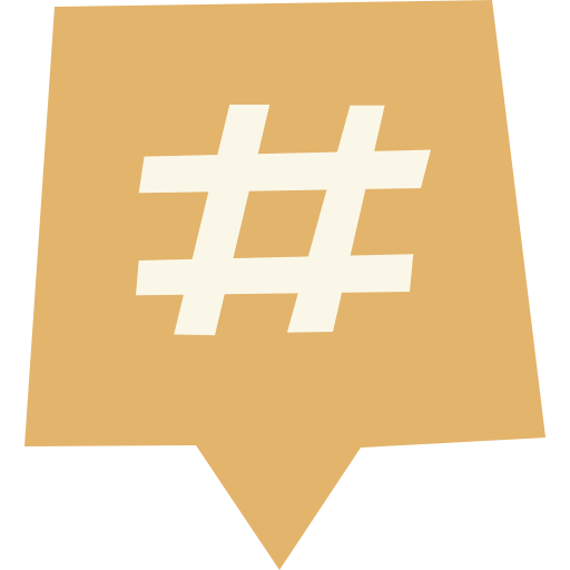 hashtag Cartoon Flat icono