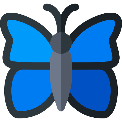 niebieski morfo Basic Rounded Flat ikona