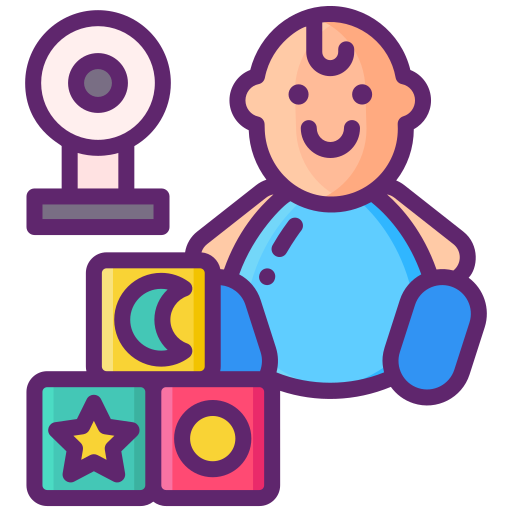baby monitor Flaticons Lineal Color icona