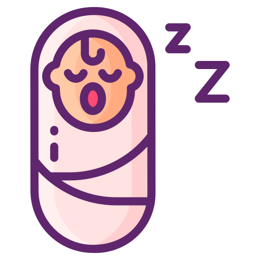 Śpiące dziecko Flaticons Lineal Color ikona