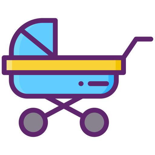 Stroller Flaticons Lineal Color icon