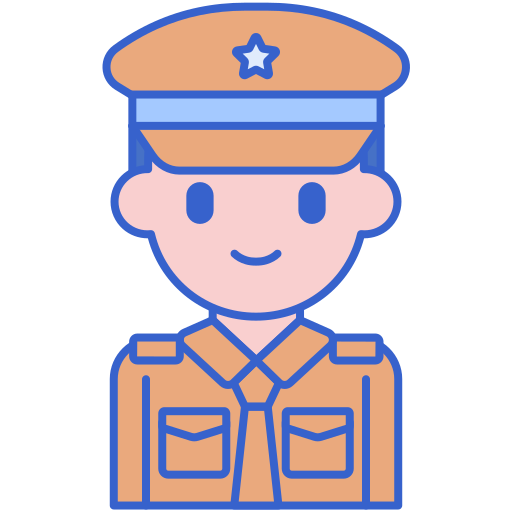 Żołnierski Flaticons Lineal Color ikona