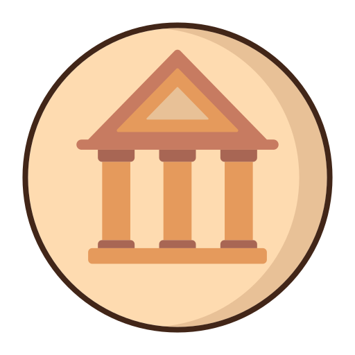 grecka świątynia Flaticons Lineal Color ikona