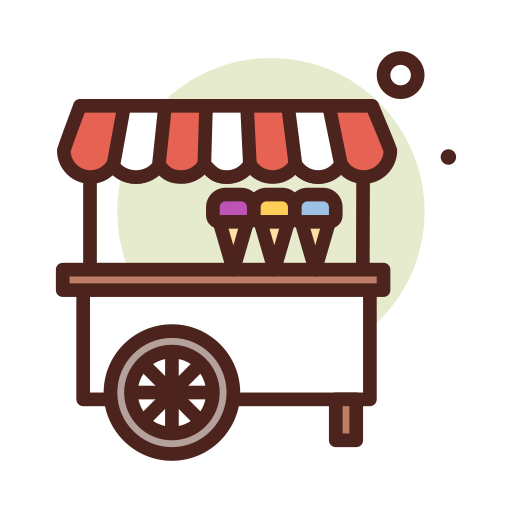 carrinho de sorvete Darius Dan Lineal Color Ícone