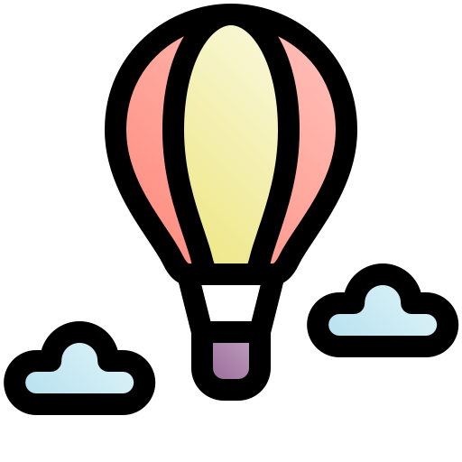 balon na gorące powietrze Fatima Lineal Color ikona