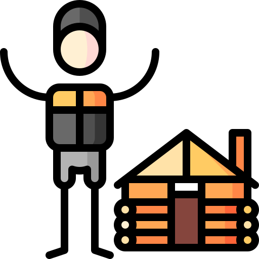 Cabin Puppet Characters Lineal Color icon