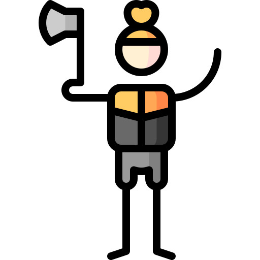 斧 Puppet Characters Lineal Color icon