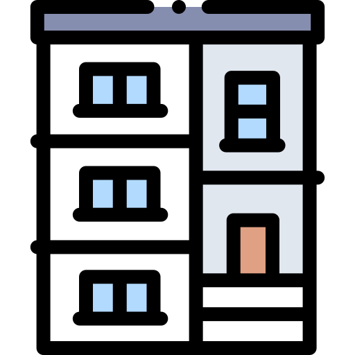 Apartment Detailed Rounded Lineal color icon