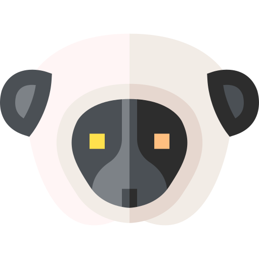 lemure sifaka Basic Straight Flat icona