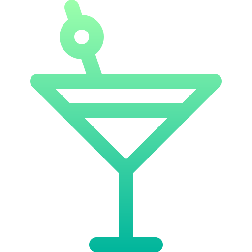 Cocktail Basic Gradient Lineal color icon