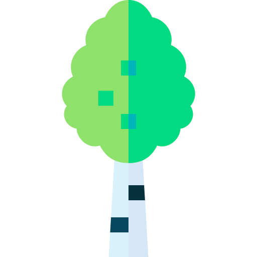 arbre de bouleau Basic Straight Flat Icône