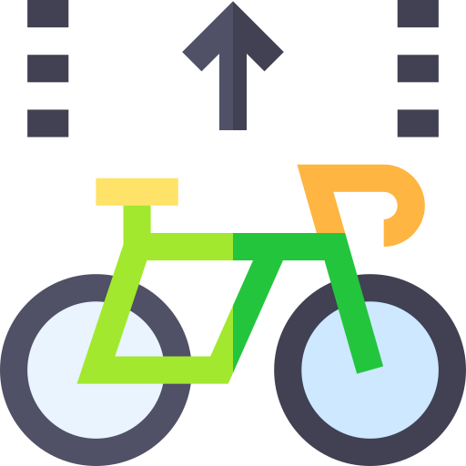 carril de bicicletas Basic Straight Flat icono