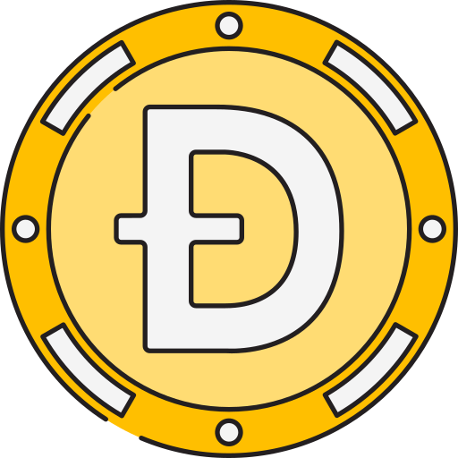 dogecoin Generic Thin Outline Color icono