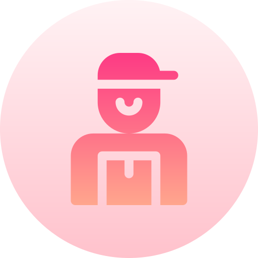 Delivery man Basic Gradient Circular icon