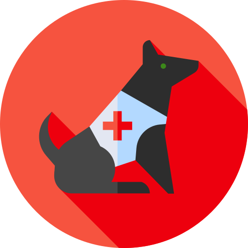 perro de rescate Flat Circular Flat icono