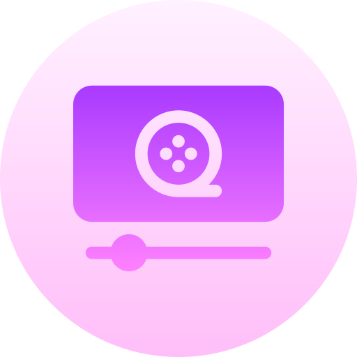 video speler Basic Gradient Circular icoon