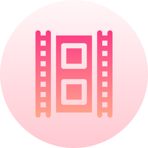 Film reel Basic Gradient Circular icon