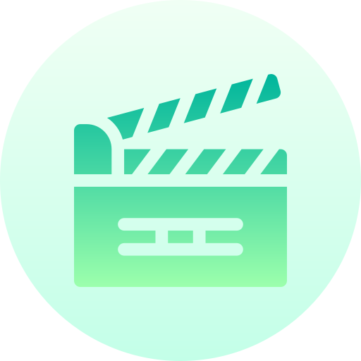 filmklapper Basic Gradient Circular icoon