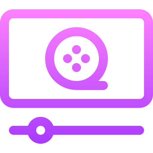 Video player Basic Gradient Lineal color icon