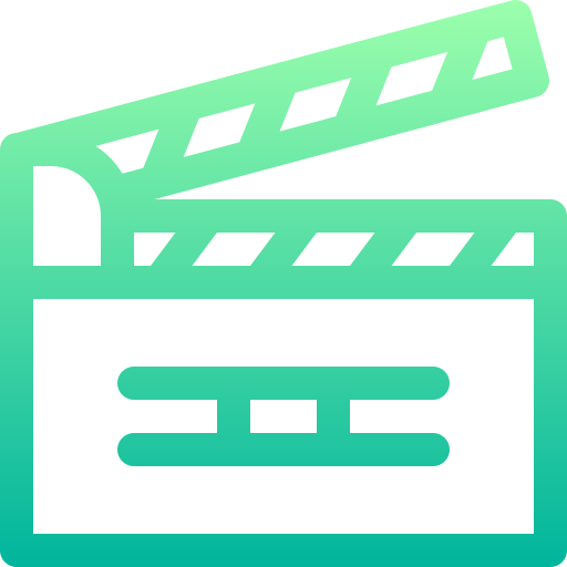 Clapperboard Basic Gradient Lineal color icon