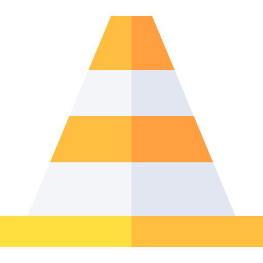 verkeerskegel Basic Straight Flat icoon