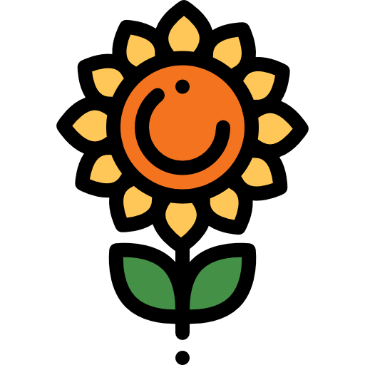 Sunflower Detailed Rounded Lineal color icon