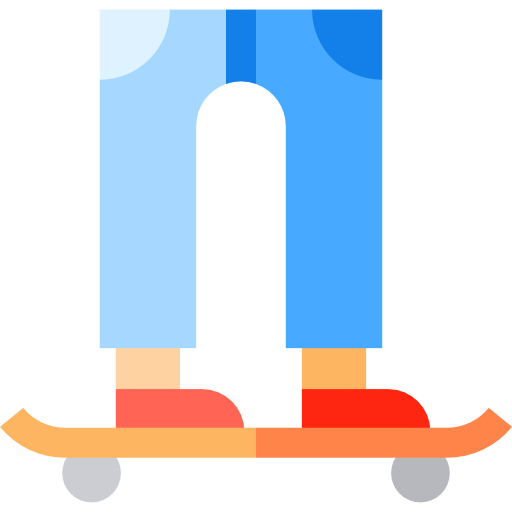 스케이트 보드 Basic Straight Flat icon