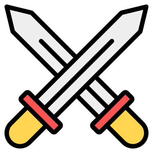 Cross swords Generic Outline Color icon