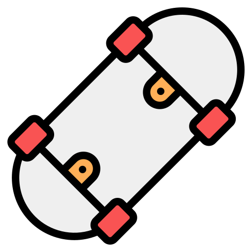 skateboard Generic Outline Color icoon