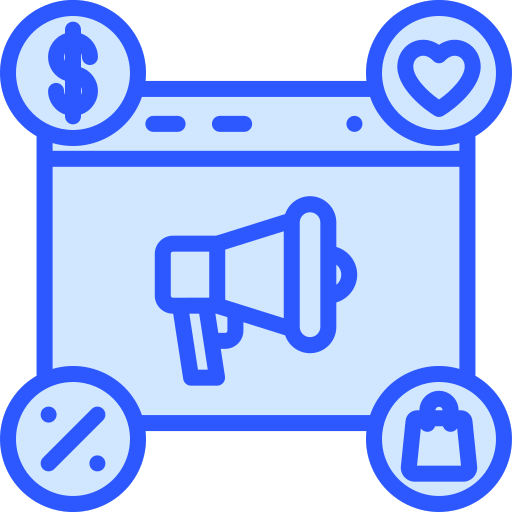 모바일 마케팅 Generic Blue icon