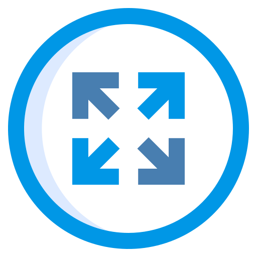 矢印を展開する Generic Blue icon