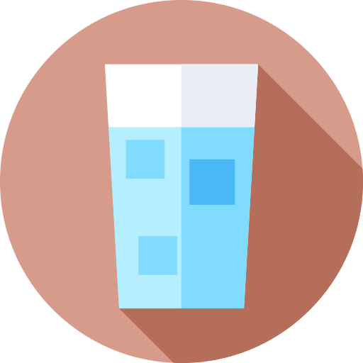 Glass of water Flat Circular Flat icon