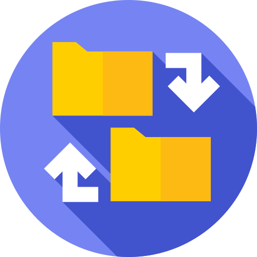 Передача файлов Flat Circular Flat иконка