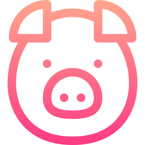 cerdo Basic Gradient Lineal color icono