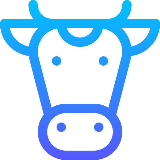 vaca Basic Gradient Lineal color icono