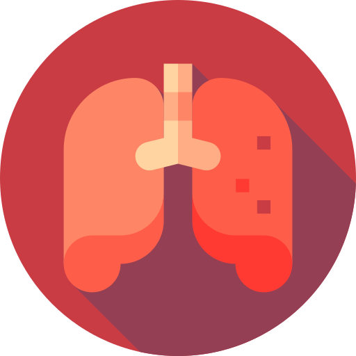 cáncer de pulmón Flat Circular Flat icono