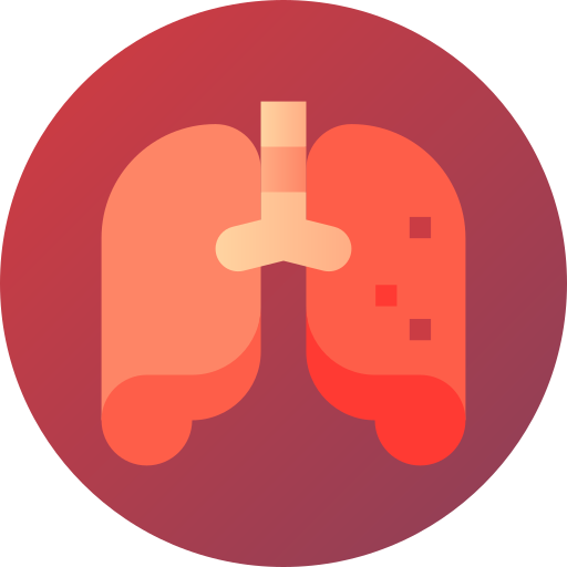 cáncer de pulmón Flat Circular Gradient icono